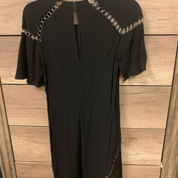ALC black crepe dress, silver metal detail. Size 0. New with Tags. - Picture 3 of 5